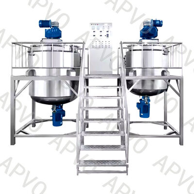 3000L Customized Dishwashing Liquid Mixer Machine  With Two Tanks Bottom Homogenizer